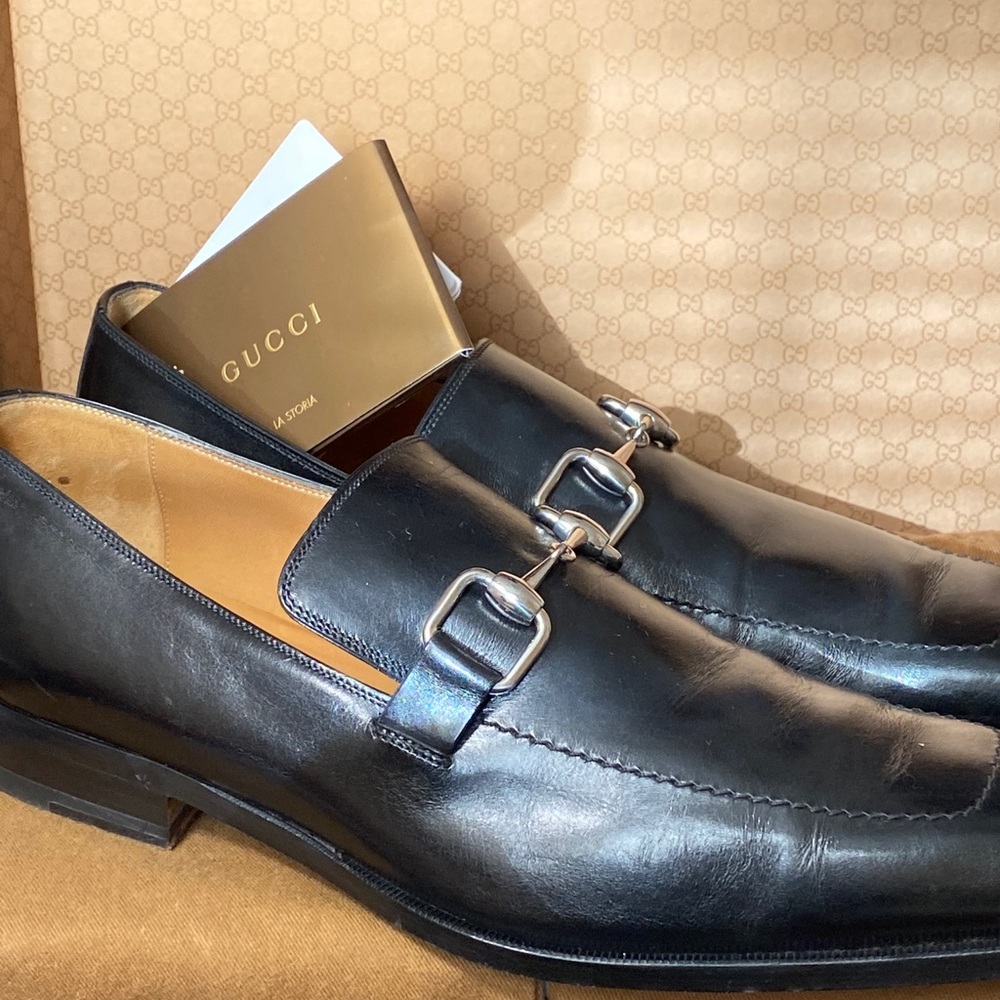 Gucci Black Moca Pelle S. Cuoio Anilux Nero Shoes
